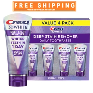 Crest 3DWhite Brilliance Deep Stain Remover Toothpaste, 2.1 oz., 4 pk. - Picture 1 of 9