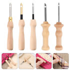  5 Pcs Stamp Embroidery Needle Wood Rug Making Kit Punch Pen