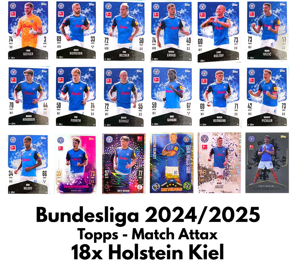 Topps Match Attax 24/25 Bundesliga -- 18x Holstein Kiel - Set - 2024/2025 - Bild 1 von 1