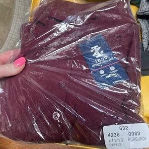 IZOD Burgundy Approved Schoolwear Short Sleeve Collared Polo Shirt Kid Size L - Picture 1 of 4