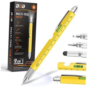 Stocking Stuffers Gifts for Men, 9 in 1 Multitool Pen, Cool Gadgets for Yellow - Picture 1 of 7