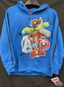 Marvel Avengers Heroes Kids Blue Hoodie Size 10 - Picture 1 of 3
