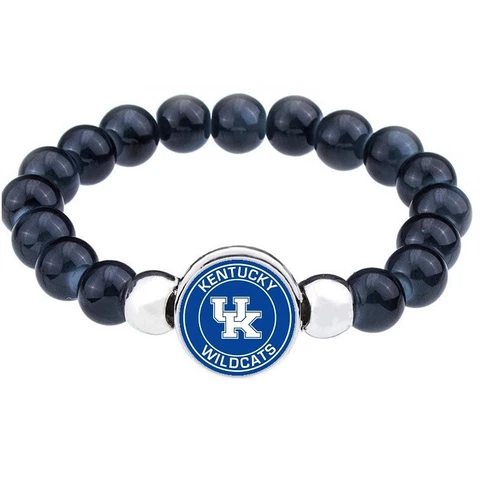 UK University of Kentucky Wildcats Womens Mens Black Bead Chain Bracelet Gift D1 Cover