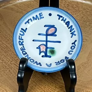 Montaña rusa vintage M A Hadley Pottery Thank You For A Wonderful Time Plate 4,25" - Imagen 1 de 4