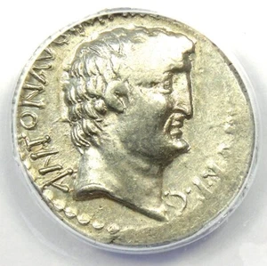 Marc Antony AR Denarius Portrait Silver Coin 32 BC - Certified ANACS XF40 (EF) - Picture 1 of 4