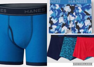 VARIETY LOT OF 12 BOYS HANES & FRUIT OF THE LOOM BOXERS BRIEFS...L(14-16)...