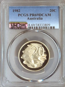 1982 Australia 20 Cents PCGS PR69 DCAM Quality - Imagen 1 de 2