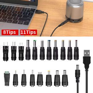 19Tips Universal USB to DC Power Adapter Cable Charger 5.5 mm/2.1 mm Barrel Jack