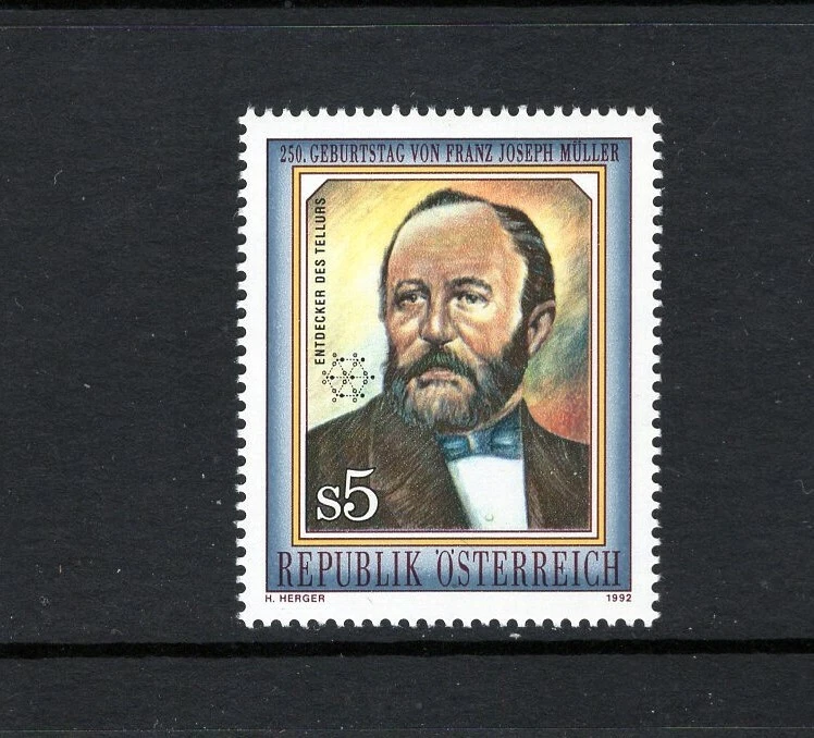 Austria 1992 5s FRANZ JOSEPH MULLER VON REICHENSTEIN, SCIENTIST SC 1561 MNH - Image 1 of 1