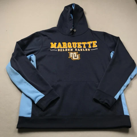 Marquette Golden Eagles Hoodie Mens Large Blue Colosseum Sweatshirt NCAA Logo Cover