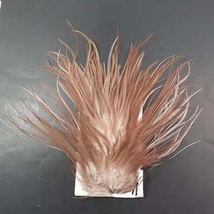 Bronze Dark Brown Dun Rooster Saddle Hackle Long Thin Dry Fly Tying Feathers #41 - Picture 1 of 4