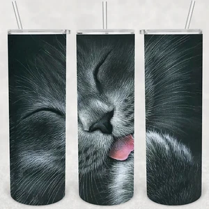 CAT TUMBLER 1- Includes One 20oz Metal Insulated Tumbler, Lid & Straw - Picture 1 of 3