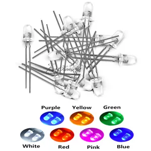5mm DIP LED Round Lamp White Red Green Blue Orange UV Diodes Light 100-1000pcs - Picture 1 of 15