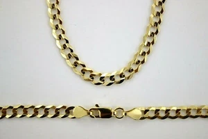 Collana catena maglia cubana oro massiccio 14 carati bracciale uomo donna 4,5 mm misure 7"~30" - Foto 1 di 4