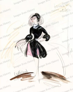 8x10 Print Shirley MacLaine Edith Head Costume Sketch What a Way to Go! 1964 #WA - Picture 1 of 1