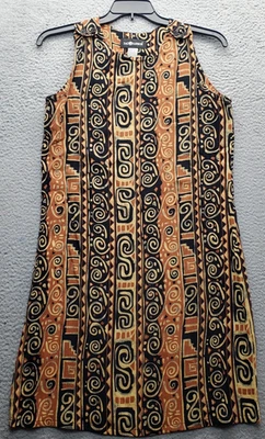 Vestido recto Sag Harbor para mujer 8 estampado geográfico múltiple rayón hombro botón cuello redondo Foto 1 de 4