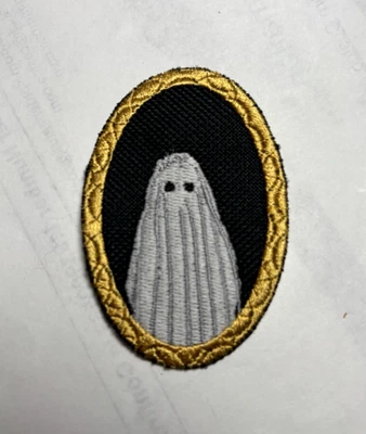 Sheet Ghost Patch -Quality Embroidered Iron/Sew On Halloween Patch Glow-in-dark - Image 1 of 3