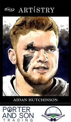 Aidan Hutchinson 2022 SAGE Artistry #91 Michigan Wolverines Football Card - Image 1 of 2