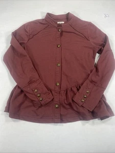 Maurices Damen Bluse klein burgunderrot Knopfleiste Schößchen Baumwollmischung - Bild 1 von 5