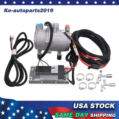12 Volt A/C Kit Electric Compressor Set for Auto Air Conditioning Car Universal - Image 1 of 4