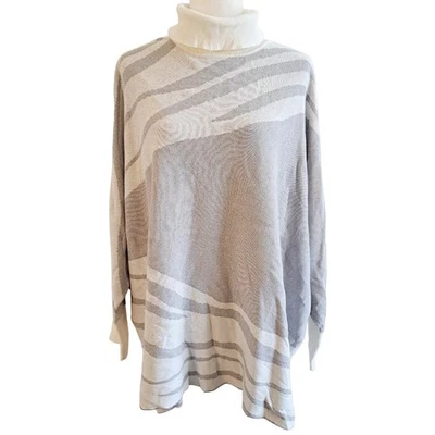 Alfani Oversized Dolman Sleeve Animal Print Knit Turtleneck - Image 1 of 4