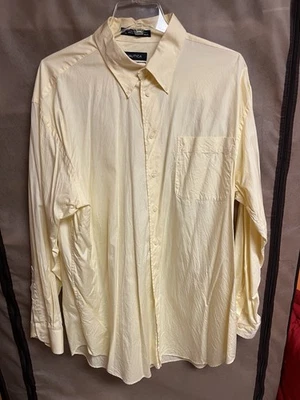 Мужская хлопковая сорочка Nautica желтая с белыми полосками 80-е 2 слоя размер X-Large - Изображение 1 из 4