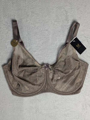 Sujetador con aros Wacoal Retro Chic figura completa - Marrón - Reino Unido 34E - Floral - Nuevo con etiquetas Foto 1 de 4