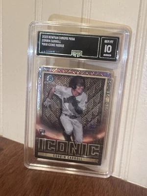 CORBIN CARROLL Gem Mint 10 RC🔥2023 Bowman Chrome ICONIC 🔥#BI-18 - Image 1 of 2