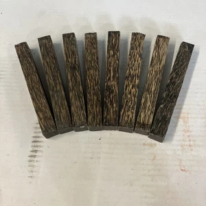 "Juego de 8 torneados de madera cuadrados de 3/4""x6"" en blanco con bolígrafo de palma negra #7" - Imagen 1 de 7
