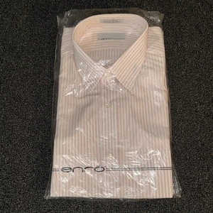 Vintage 80er Enro Herrenhemd groß rosa Streifen 16-33 80er Einzelnaht neu mit Etikett - Bild 1 von 4