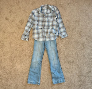Girls Flannel and Jeans Outfit, Size 7/8, Abercrombie and Fitch, Used - Picture 1 of 5