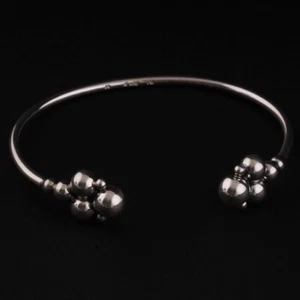 Brazalete de ley GEORG JENSEN # 551E. Uvas. Plata. Harald Nielsen. Mediano. NUEVO - Imagen 1 de 6