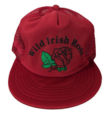 Wild Irish Rose Mesh Trucker Hat Cap Collectors Red Snapback USA Vintage