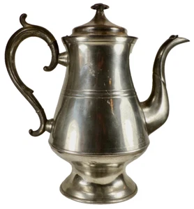 Pewter Coffee Pot Boardman & Hart Coffeepot 1828-1853 Antique - Picture 1 of 16