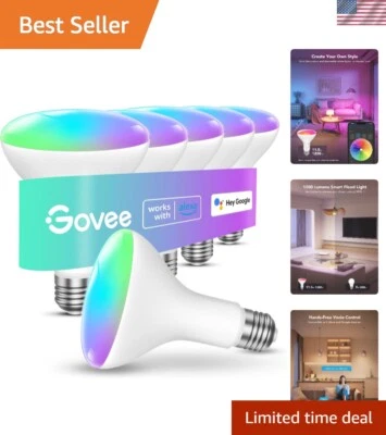 Smart Light Bulbs, 1200 Lumens Dimmable BR30 Bulbs, RGBWW Color Changing Ligh... - Image 1 of 4
