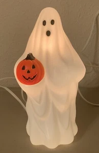 Vintage Empire 9" Halloween Ghost Carrying Pumpkin Lighted Tabletop Blow Mold - Picture 1 of 8