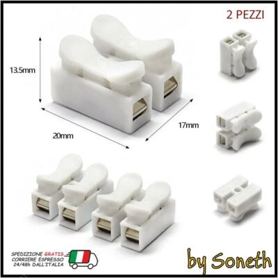 SONETH MORSETTO CONNETTORE MAMMUT 2 PIN AUTOBLOCCANTE PER FILI CAVI PORTA FARETTO