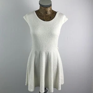MISS SELFRIDGE DRESS 12 IVORY WHITE Short Fit & Flare Pleat Formal Party Jersey - Picture 1 of 20