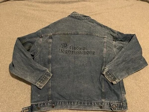 Giacca jeans vintage Tyca Texas Instruments denim grande made in USA - Foto 1 di 9