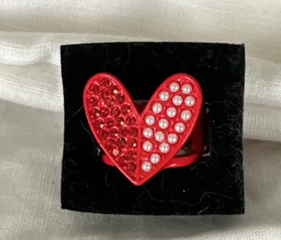 J экипажа красный сердце рубин со стразами устрицы жемчуг заполненное кольцо новая ставка 4 благотворительность❤️332 - Изображение 1 из 3