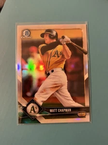 2018 Bowman Chrome Refractor Matt Chapman /499 #42  Parallel Free Shipping ! - Picture 1 of 2