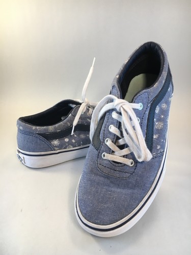 Youth Vans blu con denim stampato fiori bianchi taglia 3 5 stile Missy 721454 us intime ottimeioni