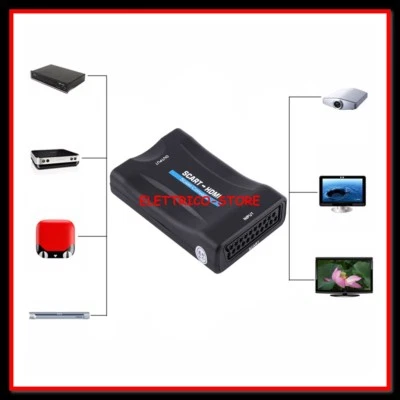 CONVERTITORE ADATTATORE VIDEO / AUDIO da HDMI DIGITALE A USCITA SCART ANALOGICA - Immagine 1 di 4