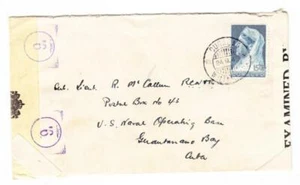 Netherlands Antilles Sc#135-CURACAO WILLEMSTAD 24/9/42(?)-WWII CENSUUR TAPE - Picture 1 of 2