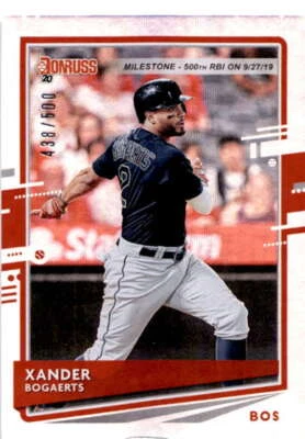 2020 Donruss Milestone Stat Line #75 Xander Bogaerts  /500 Boston Red Sox - Image 1 of 2