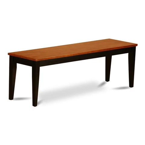 East West Furniture Nicoli 17" Wood Dining Bench in Black/Cherry Cover