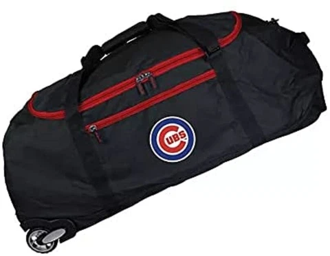 MLB Chicago Cubs 36" Large Collapsible Luggage Duffel Bag with Rolling Wheels Cover