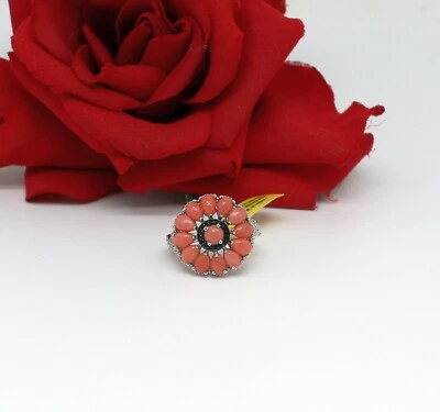 Sterling Silver NWT STS Chuck Clemency Coral FLower Ring Size 9 6.85g CAT RESCUE - Image 1 of 2