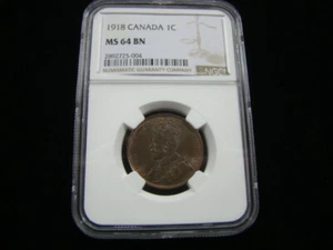 Canada 1918 1 Cent NGC Graded MS64 BN 2892725-004 - Picture 1 of 4