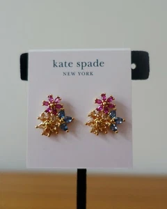KATE SPADE FIRST BLOOM STUDS IN GOLD-TONE MULTICOLOR - Picture 1 of 12
